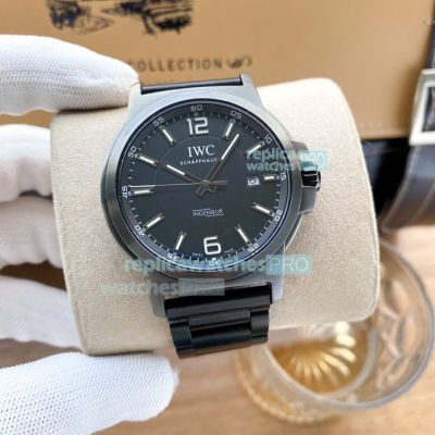 Copy IWC Black Ingenieur Automatic Watch Black Dial 44MM